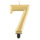 Number Metallic Gold number 7 candle, cake candle