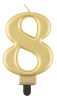 Number Metallic Gold Number 8 Candle, Cake Candle