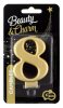 Number Metallic Gold Number 8 Candle, Cake Candle