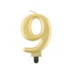 Number Metallic Gold number 9 birthday candle