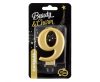 Number Metallic Gold number 9 birthday candle