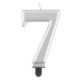 Number Metallic Silver number 7 candle, cake candle