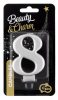 Number Metallic Silver number 8 candle, cake candle