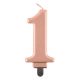 Number Metallic Rose Gold number 1 candle, cake candle