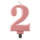 Number Metallic Rose Gold number candle 2, cake candle