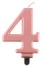 Number Metallic Rose Gold number candle 4, cake candle