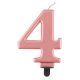 Number Metallic Rose Gold number candle 4, cake candle