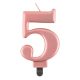 Number Metallic Rose Gold number 5 candle, birthday candle