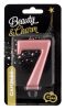 Number Metallic Rose Gold number candle 7, cake candle