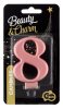 Number Metallic Rose Gold number 8 cake candle