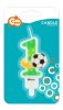 Football Ball Number 1 candle, birthday candle