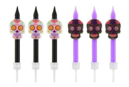 Halloween Día De Los Muertos cake candle, candle set 6 pcs