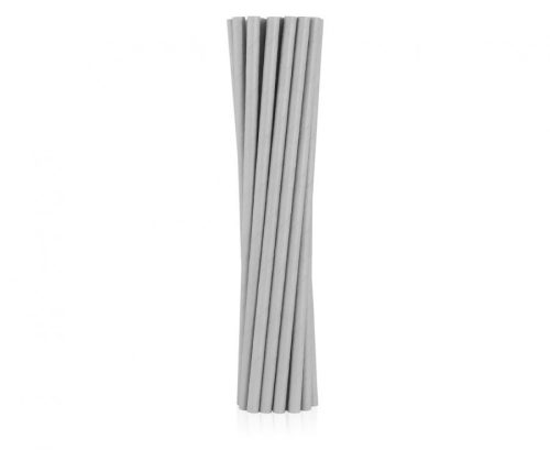 Colour Grey Gray paper straw set of 12