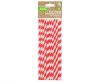 Colour Red Stripes Red Flexible Paper Straw Pack of 12