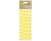 Colour Yellow Stripes Yellow Flexible Paper Straws 12 pcs