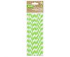 Colour Green Stripes Green Flexible Paper Straw 12 pcs