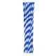 Colour Blue Stripes Blue flexible paper straw 12 pcs