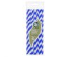 Colour Blue Stripes Blue flexible paper straw 12 pcs