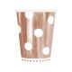 Colour B&C Polka Dots Rose Gold Paper Cup 6 pcs 266 ml