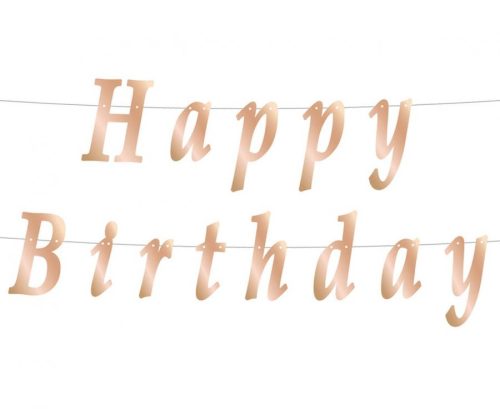 Happy Birthday Metallic Rose Gold Happy Birthday sign 200 cm