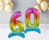 Number Rainbow Colorful number 6 foil balloon with base 74 cm