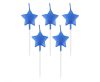 Star Metallic Blue Star, Blue cake candle, candle set 5 pcs