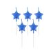 Star Metallic Blue Star, Blue cake candle, candle set 5 pcs