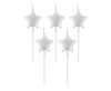 Star Metallic Silver Silver Birthday Candle Set of 5 pcs