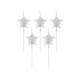 Star Metallic Silver Silver Birthday Candle Set of 5 pcs