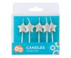 Star Metallic Silver Silver Birthday Candle Set of 5 pcs