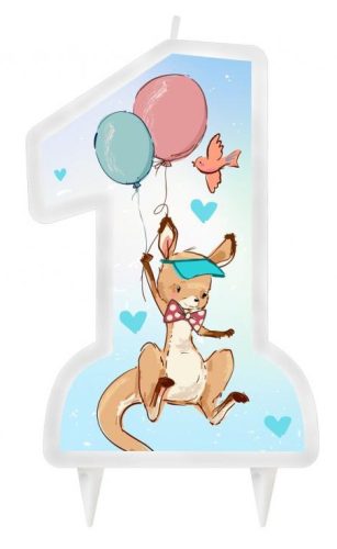 Animals Kangaroo First Birthday Candle