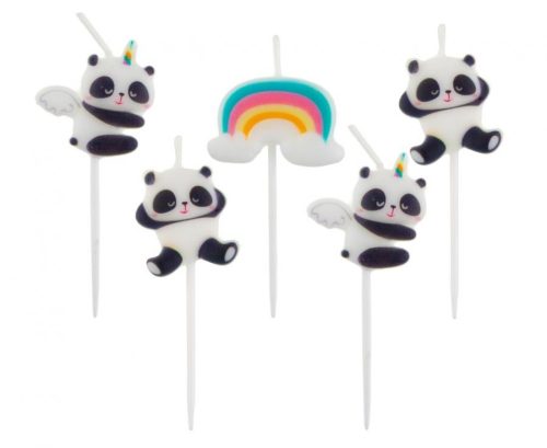 Animals Cute Panda cake candle, candle set 5 pcs