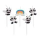 Animals Cute Panda cake candle, candle set 5 pcs