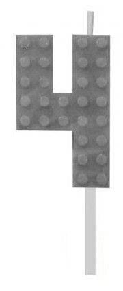 Blocks Grey Blocks Building block number candle 4 Grey, birthday candle