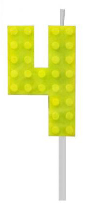 Blocks Yellow Blocks Building block number candle Yellow 4