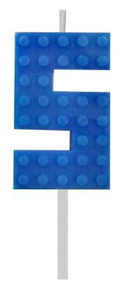 Blocks Blue Blocks Building block number 5 Blue cake candle