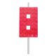 Blocks Red Blocks Building Block Number Candle 8 Red, Birthday Candle