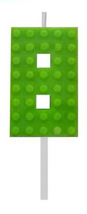 Blocks Green Blocks Building Block No. 8 Green Cake Candle, Number Candle