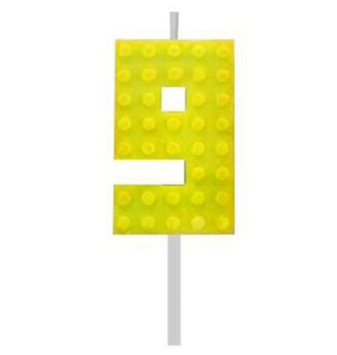 Blocks Yellow Blocks Building Block Yellow Number 9 Cake Candle