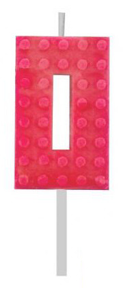 Blocks Red Blocks Building Block 0 Red Cake Candle, Number Candle