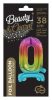 Number Rainbow Colorful Mini Number 0 Foil Balloon with Base 38 cm