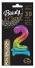 Number Rainbow Colorful Mini Number 2 Foil Balloon with Base 38 cm