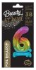 Number Rainbow Colorful Mini 6 Number Foil Balloon with Base 38 cm