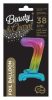 Number Rainbow Colorful mini number 7 foil balloon with base 38 cm