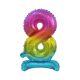 Number Rainbow Colored mini number 8 foil balloon with stand 38 cm