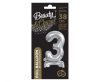 Number B&C Silver Silver mini number 3 foil balloon with base 38 cm