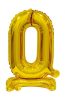 Number B&C Gold Gold Mini Number 0 Foil Balloon with Base 38 cm