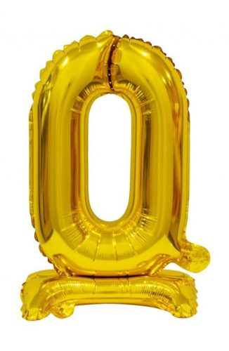 Number B&C Gold Gold Mini Number 0 Foil Balloon with Base 38 cm