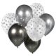 Colour Silver-Graphite balloon set, 7 pcs 12 inch (30cm)