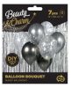 Colour Silver-Graphite balloon set, 7 pcs 12 inch (30cm)